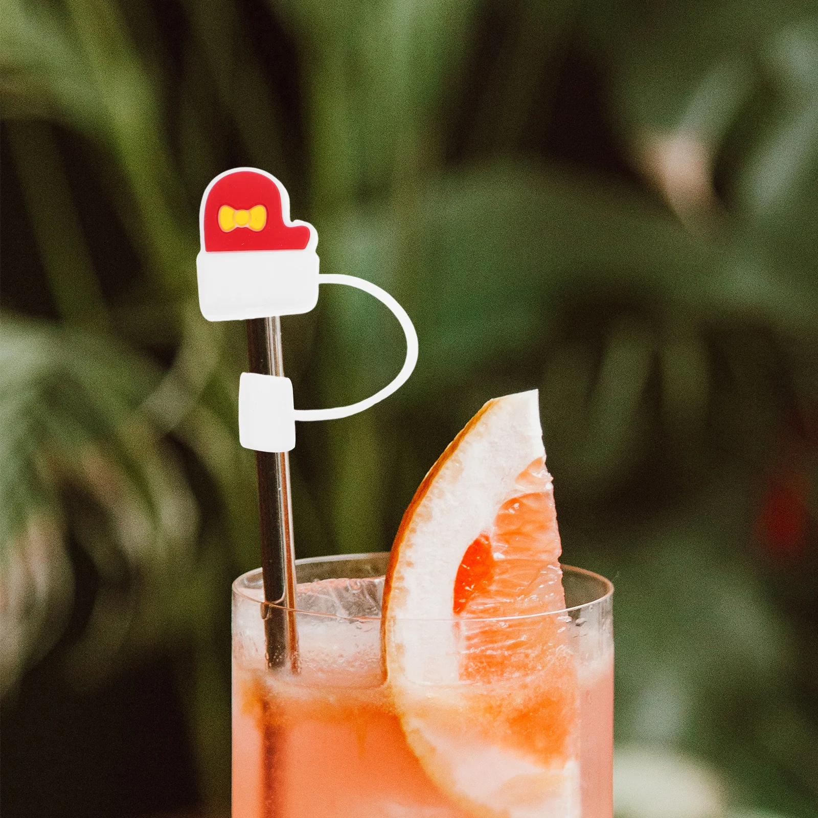 

6Pcs Xmas Silicone Straw Protectors Santa Hat Reindeer Snowman Christmas Drinkware Caps Christmas Straw Cover Drinking Cap