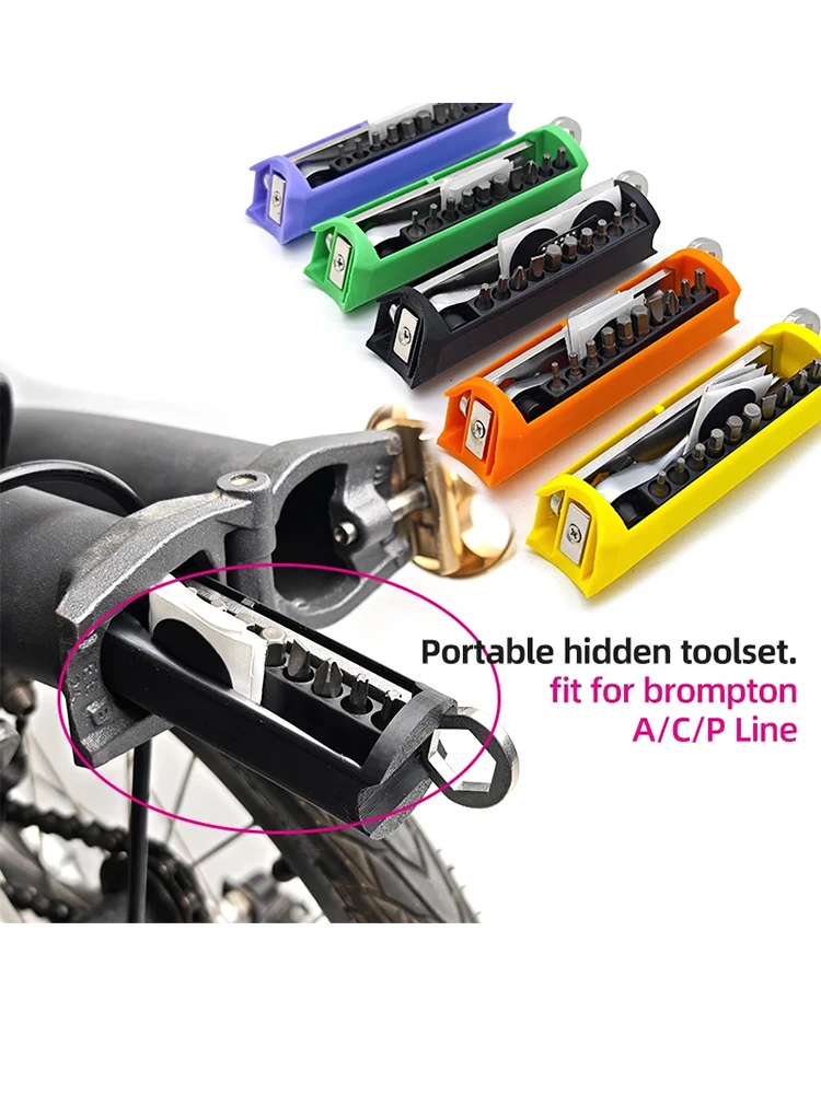 AliExpress NONE Bicycle Hidden Repair Tools Outfit For Brompton Magnet Frame Inner Storage Bag And Wrench Mini Bicycle Mounting Repair Tool Box