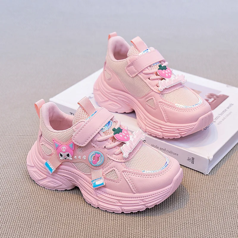 

2026 New Kuromi Kids Chunky Sneakers Breathable Casual Running Shoes Fashion Cartoon Anti Slip Footwear for Little Girls