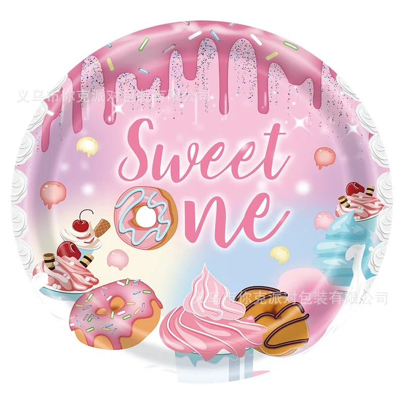 Sweet One Birthday Donuts Disposable Tableware Set 1st Birthday Donuts Theme Party Happy Doughnut First Birthday Party Decor