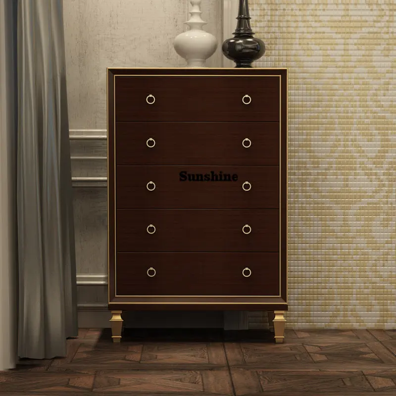 

Modern American chest of drawers solid wood, bedroom TV, living room entrance storage, light luxury furniture