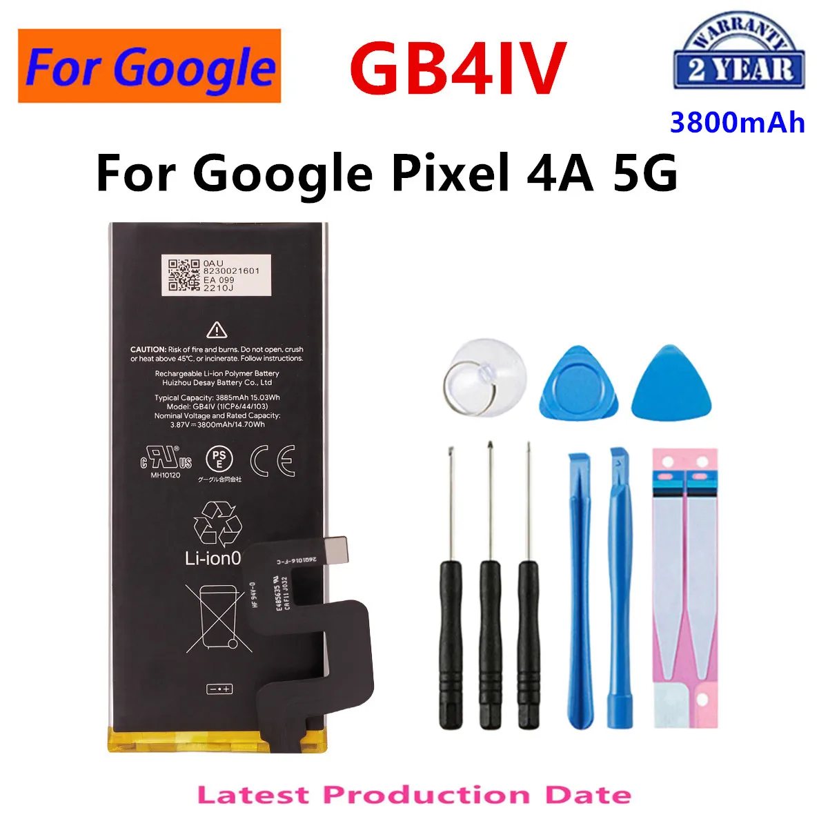 GB4IV G025J-B G63QN GMSB3 GLU7G G07DF For HTC Google Pixel 4A 5G Pixel 6 Pro 6A 8A Pixel 10 pro XL Phone Batteries+tools
