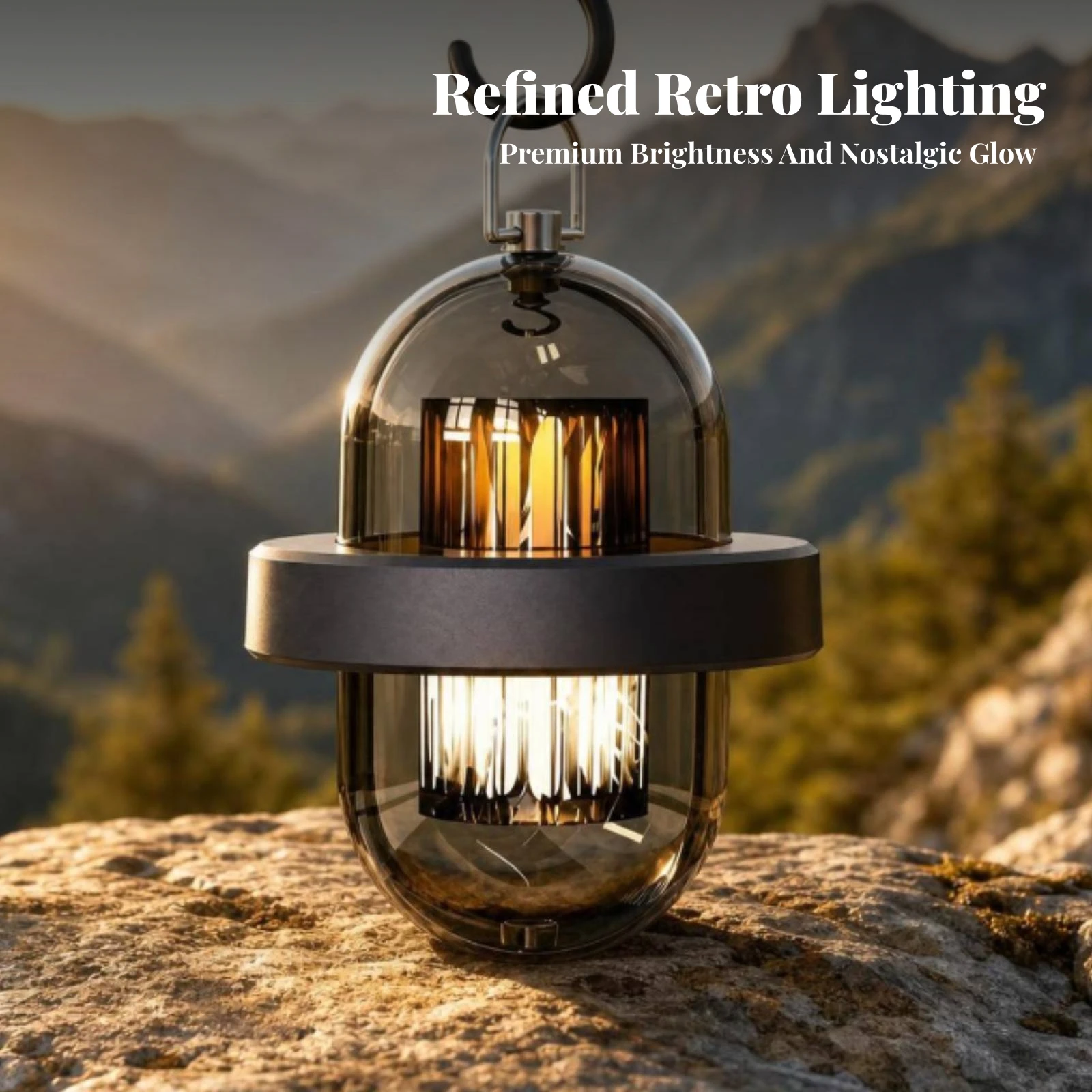 Portable Lantern Rechargeable Outdoor Lantern Ambient Sound Light Compact Ambient for Campers, Camping, Tents
