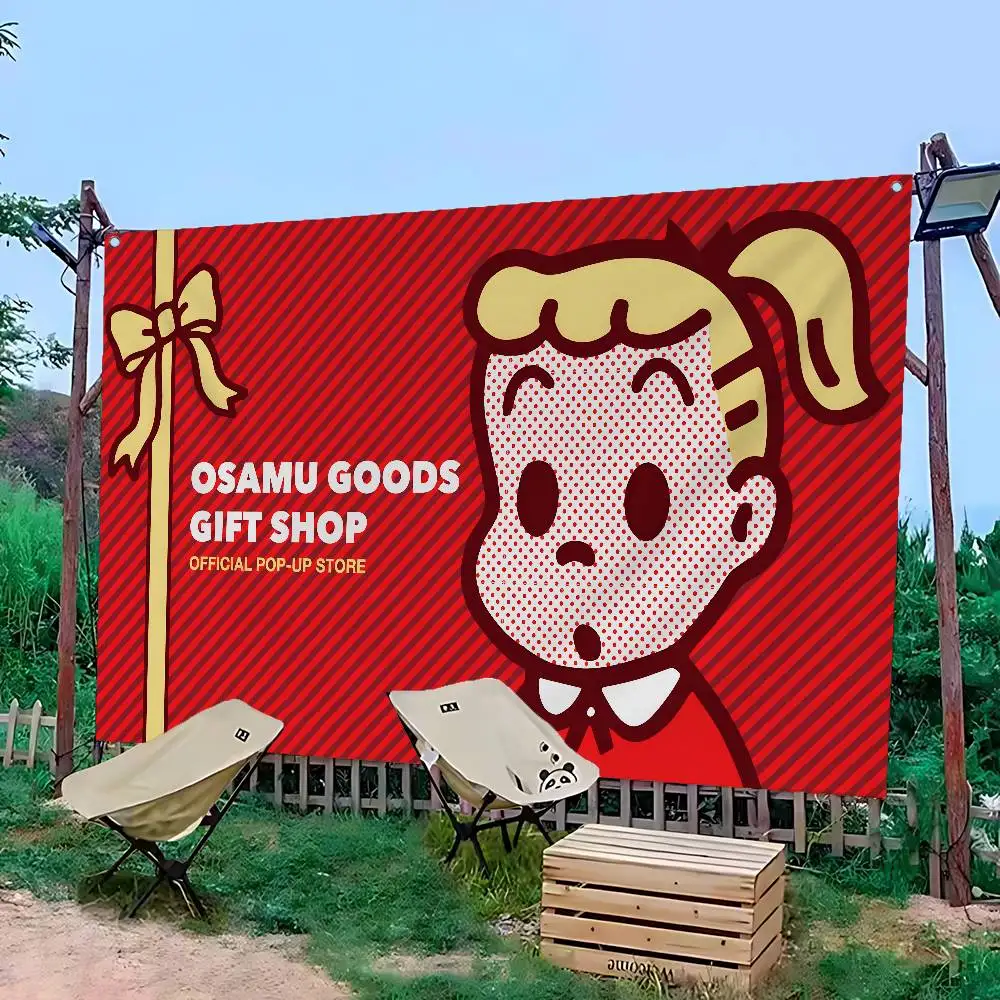 O-Osamu Goods Banner Art Cartoon Flag Art Science Fiction Room Home Decor Wall Hanging Home Decor Banner