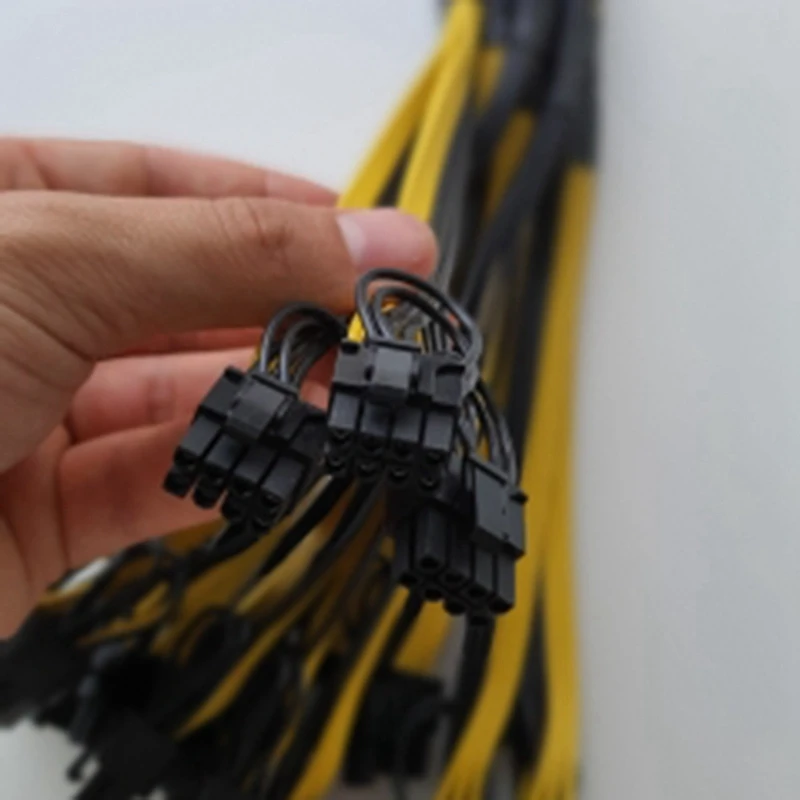 Power Supply Cable 6+2 Pin Card Line 1 To 3 6Pin+ 2Pin Adapter Cable 12AWG+18AWG Splitter Wire For Miner Mining BTC