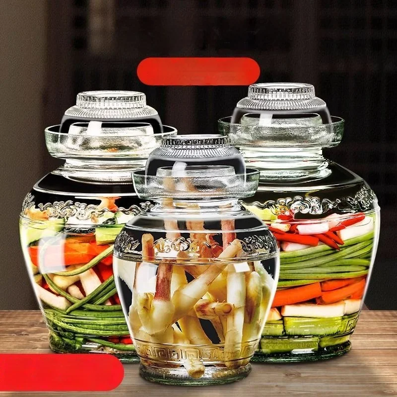 GIANXI Glass Pickle Jar Extra Thick Food Grade Glass Jar Sealed Jar Pickle Jar Pickled Pickles Pickle Egg Jar Pickled Pepper Jar