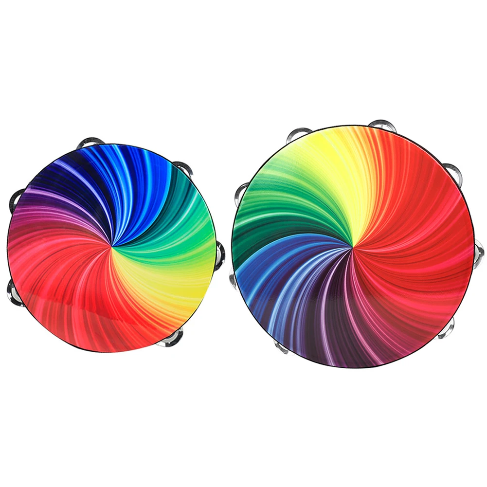 8/10 في الدف طبلة يدوية مع صف مزدوج الأناشيد طبل آلة موسيقية للأطفال البالغين حفلة الكنيسة KTV