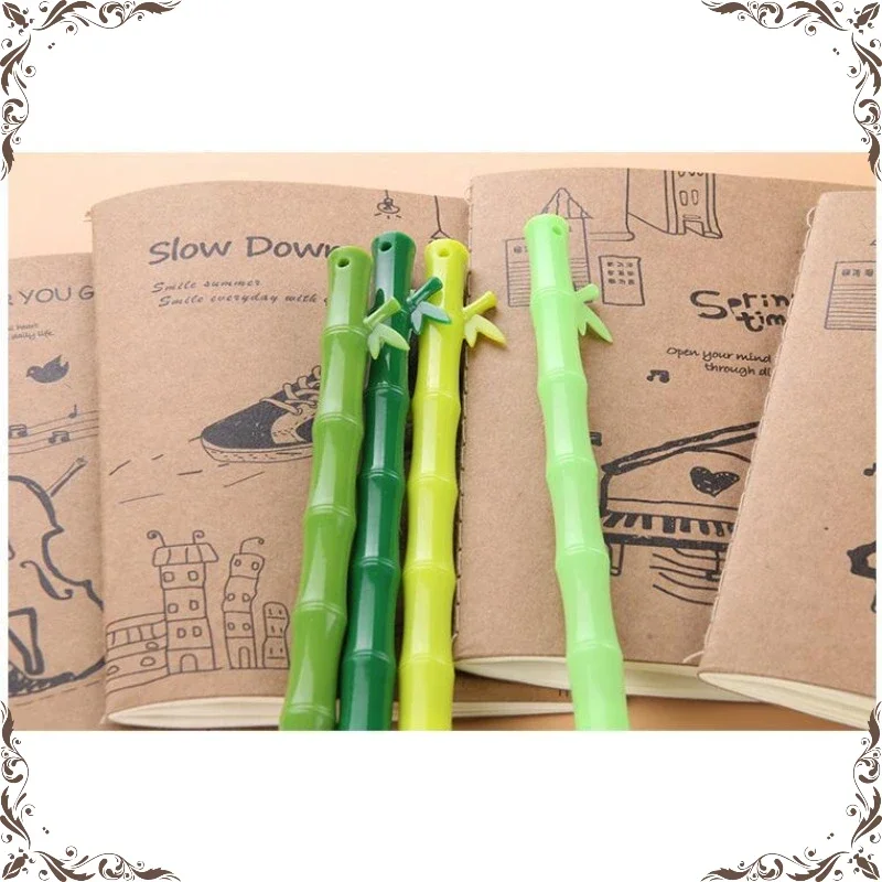 

Wholesale Creative Emerald Fresh Bamboo Shape Neutral Pen Cute Stationery Neutral Water Pen Kawaii Supplies