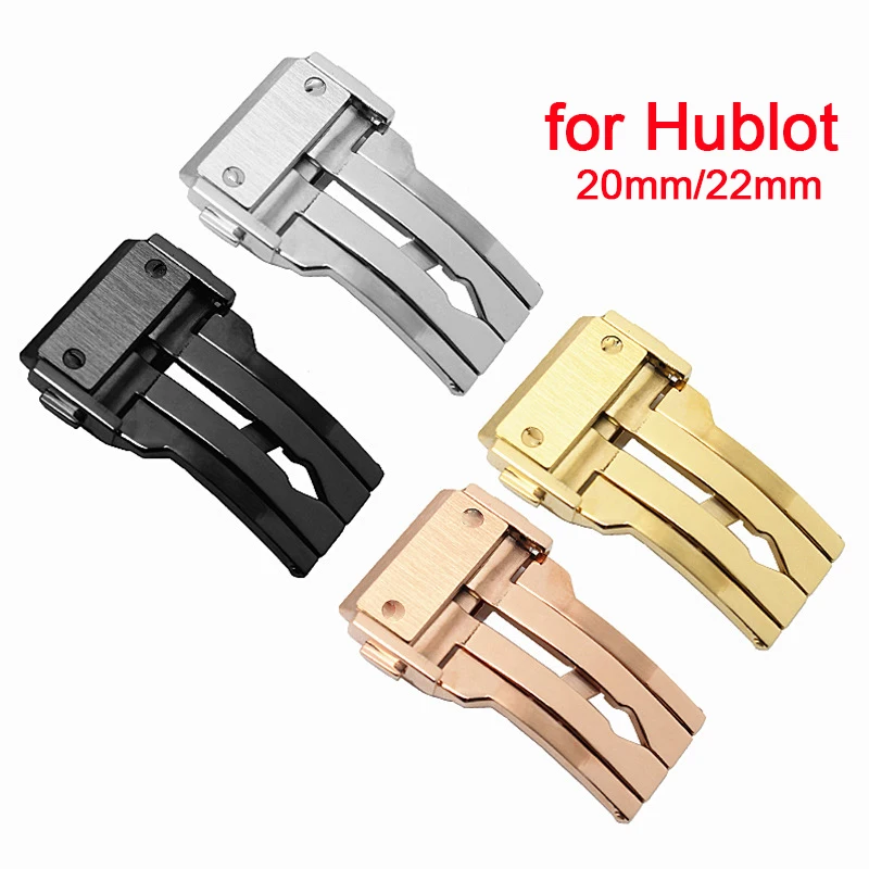 20mm 22mm Stainless Steel Watch Buckle for Hublot Classic Fusion Big Bang Silicone Leather WatchBand Clasp Accessories with Tool