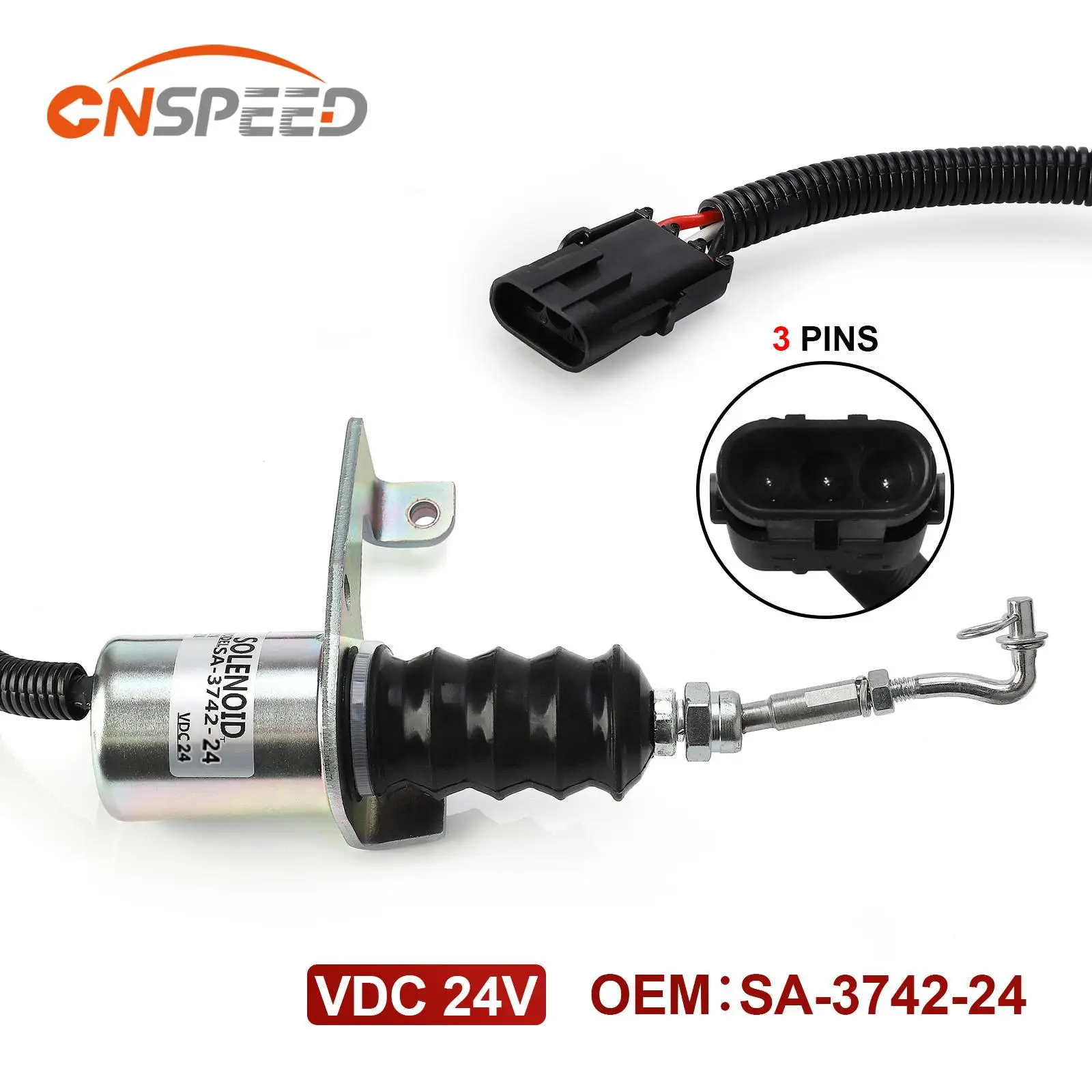 

Инструмент для остановки огня двигателя CNSPEED, инструмент для выключения, аналогичный клапану SA 3742 24 SA 3742 12 3932017 DC 12V 24V для Deutz RSV