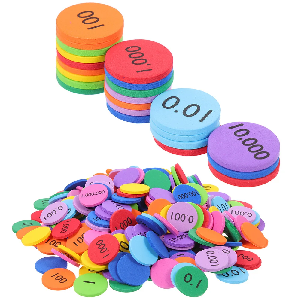 Digital Wafer Place Value Disks Number Round Numbers Math Learning Educational Toys Manipulatives Kids Portable