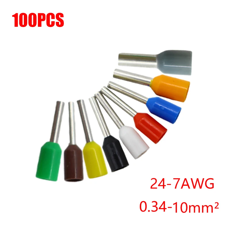 100Pcs Electric Wire Conector Crimp Connectors Wire Terminal Connector Cable Terminals End Crimps Insulated Assortment