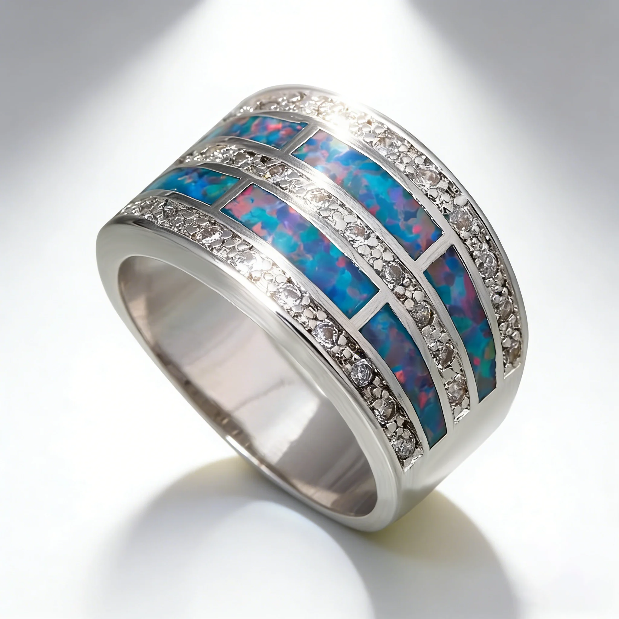 

Новый дизайн, оптовая продажа, белое кольцо с цветным опалом, модные ювелирные изделия для женщин, винтажные кольца для свадьбы, коктейльные кольца, подарок для девушек