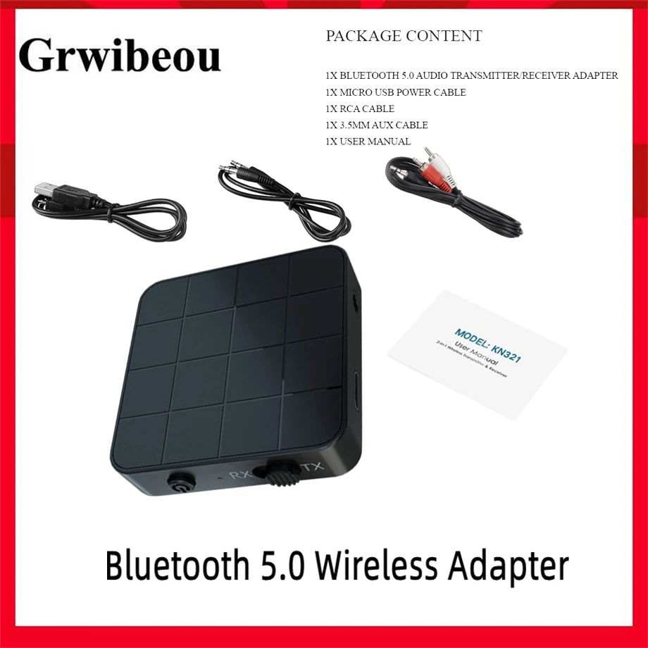 

NEW Bluetooth 5.0 Audio Receiver Transmitter KN321 AUX RCA 3.5MM 3.5 Jack USB Music Stereo Wireless Adapters Dongle