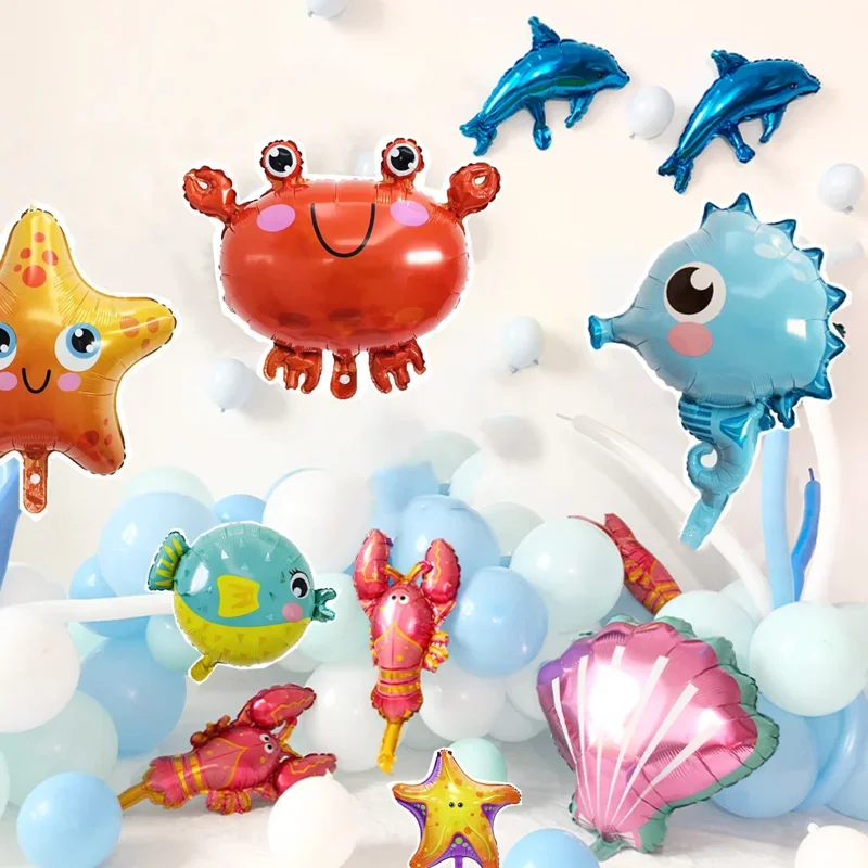 Marine Animal Foil Balloons Kids Gifts Birthday Party Ocean Theme Decoration Baby Shower Sea Horse Starfish Dolphin Shark Globos