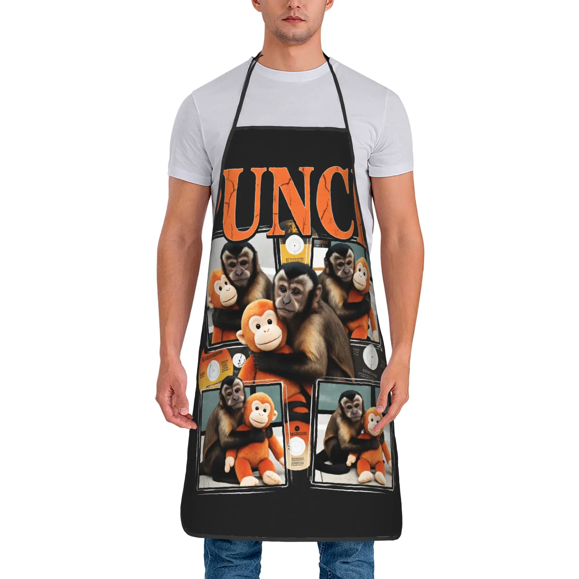 

2026 Team Monkey Baby Punch Apron Manicure Home Kitchen Accessories Cooking Cute Aprons without Pocket