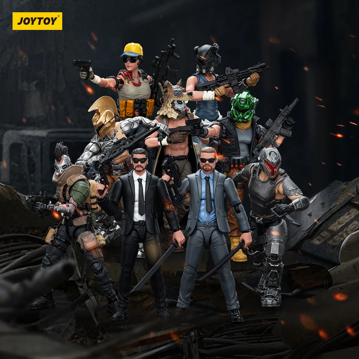 JOYTOY 1/18 ตัวเลขการกระทําอะนิเมะ 10.6 ซม.Army Builder โปรโมชั่นแพ็ค 2 ทหาร