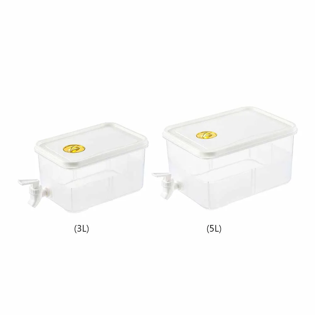 3/5L Cold Water Bucket with Spigot Beverage Drink Kettle Large Capacity Refrigerator Beverage Dispenser for Home Kitchen Office