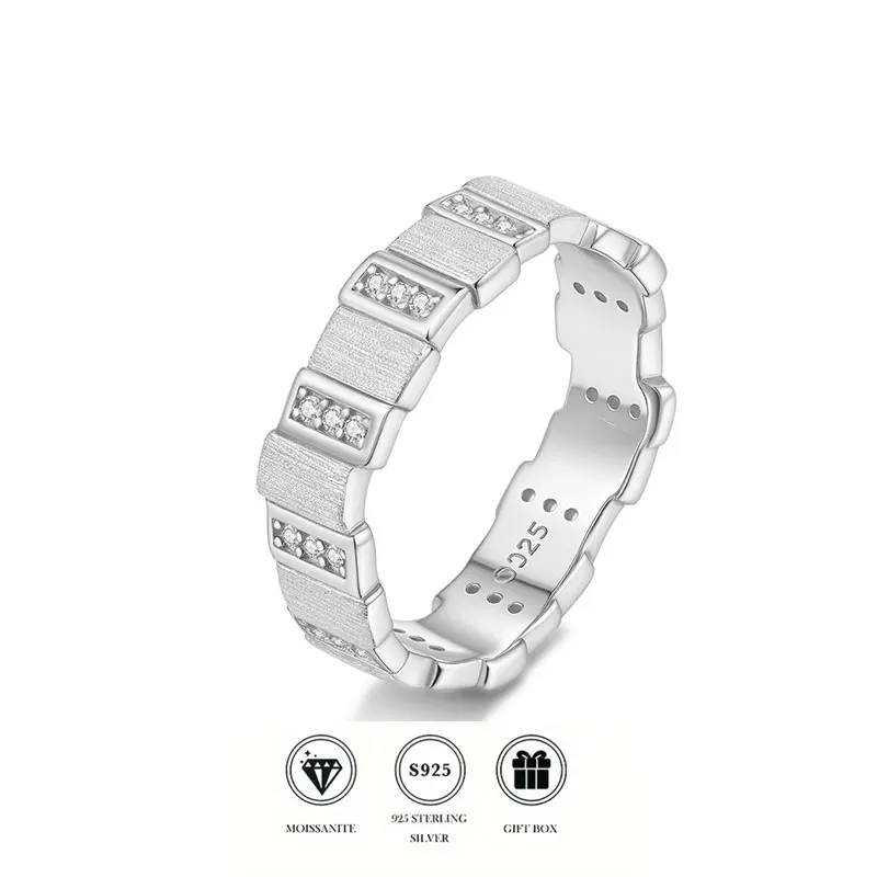 Irregular Brushed Finish Ring 925 Sterling Silver 18K Gold Plated Unique Comfort Fit Engagement Ring for Women