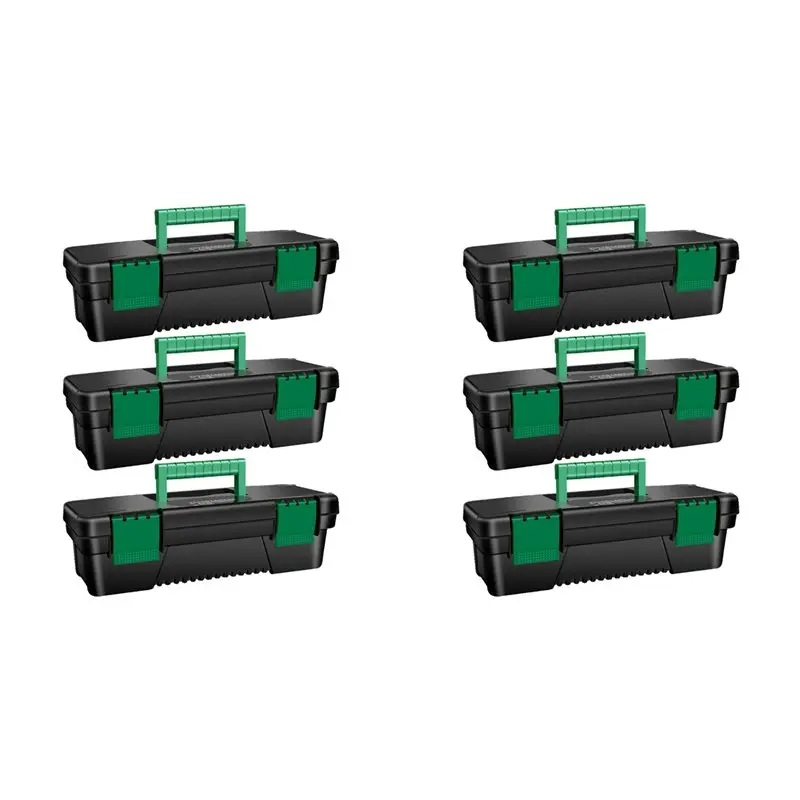 A58Z 6Pcs 10 Inch Tool Box Plastic Tool Storage Box With Handle For Carpentry And Electrician Repair Portable Tool