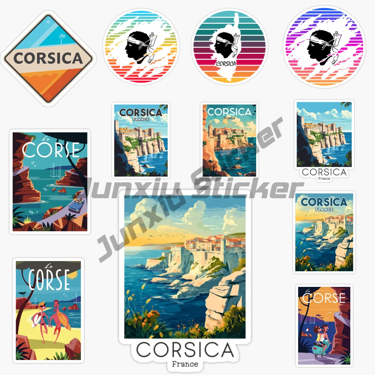 Corsica Islets France World Famous Building Car Sticker Decal Waterproof on Car Rear Bumper Window Vinyl Self-adhesive