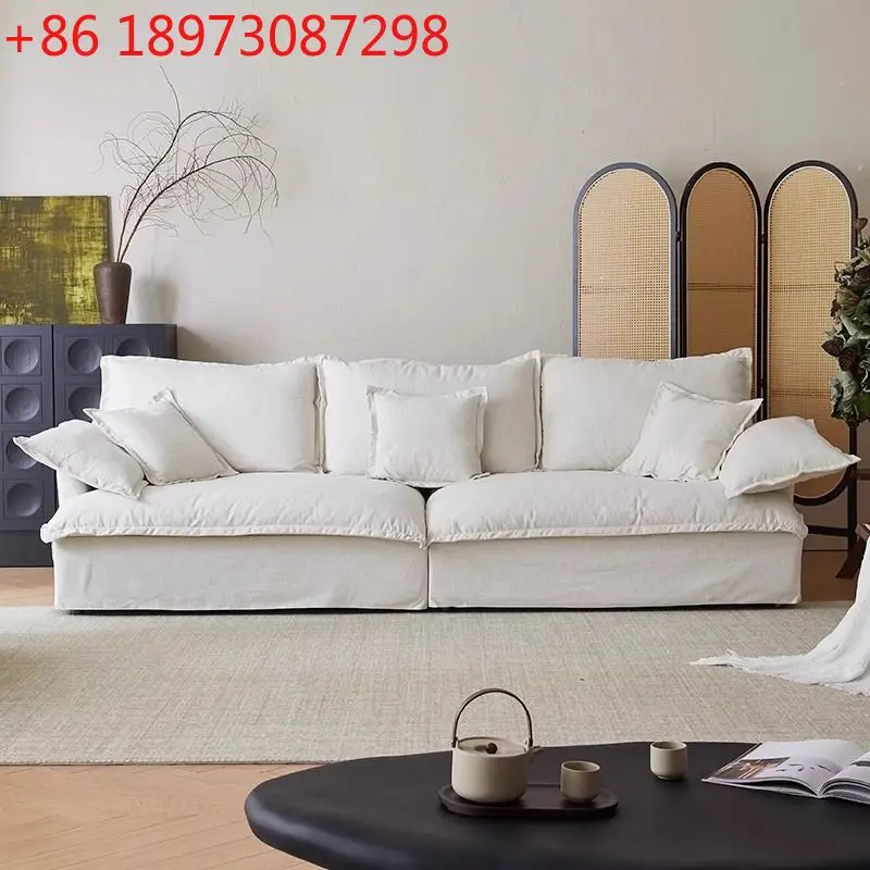 

Бытовой диван искрящийся тихий средневековый диван-облако из хлопчатобумажной и льняной ткани для гостиной можно разобраннуть и постирать