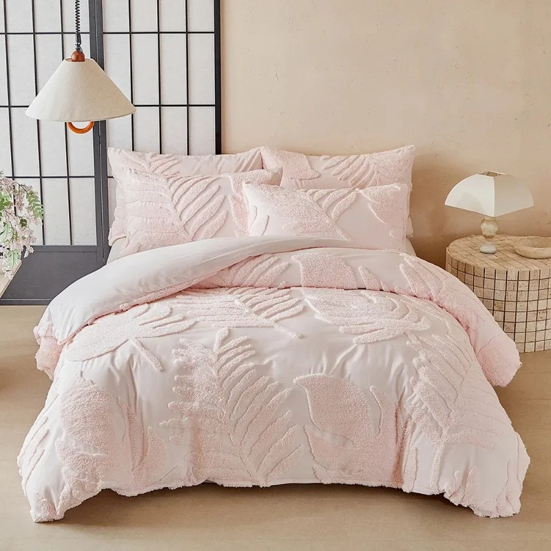 Duvet Cover Bedding Set Twin Full Queen King Size 135x200 Nordic Quilt Cover 240x220 Double Single Tufting Leaf Bed Linen200x200