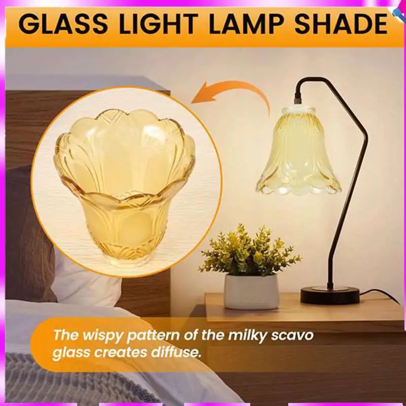 N96R 2 Piece Set Frosted And Clear Glass Ceiling Fan Chandelier Light Lamp Shade Replacements