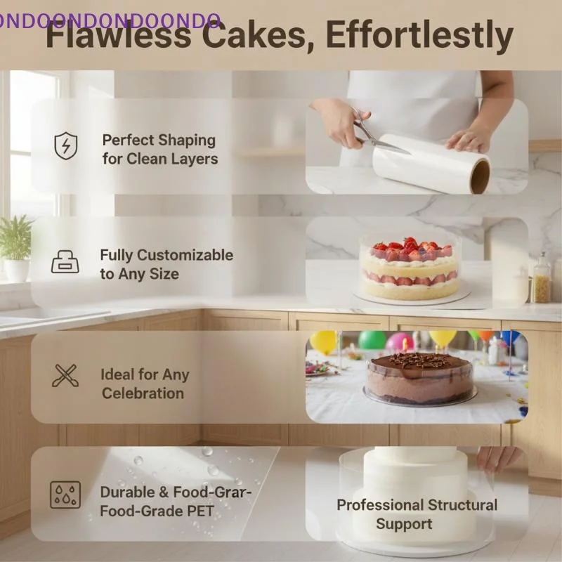 Clear Transparent Cake Collar 5m/10m 1 Roll for Mousse Chocolate Cake Slices Dessert Baking Decoration Gifts