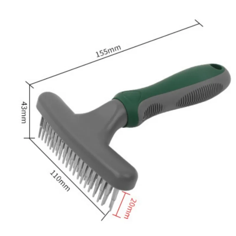 Dog Comb Double Teeth Dog Brush Stainless Steel Combs for Dogs Hair Knot Open Pet Grooming Brush Cat Comb Dog Combs Pet Supplies