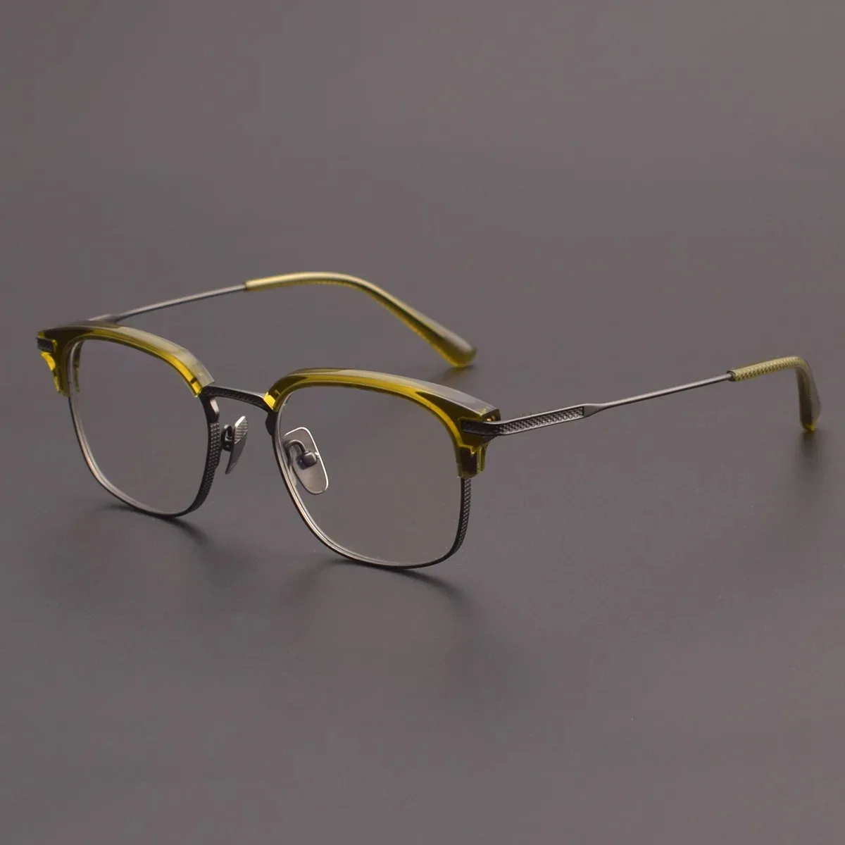 

Vintage Acetate Pure Titanium Eyeglasses Frame Men Round Myopia Prescription Optical Glasses Frame Women Eyewe