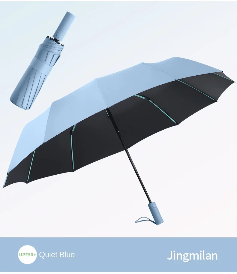 60-Rippen Verstärkter Regenschirm Große Größe Verdickter Stoff Faltbarer Sonnenschirm Regenschirm Anti-UV Geschäfts- und Reiseschirm – Detail 13