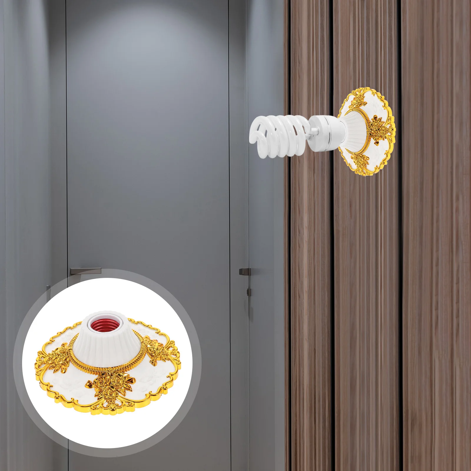 ゴールデンランプソケット E27 天井ライトホルダーベース電球ソケット交換用キッチン寝室ショップレストランライブラリ