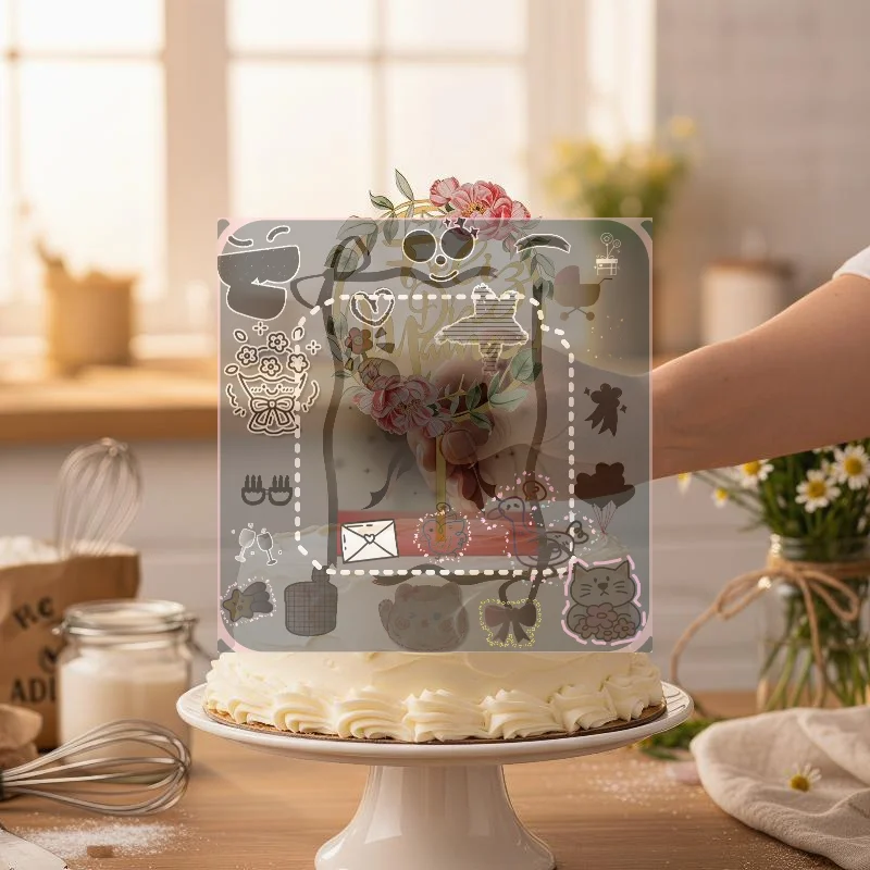 1 Pieza de Adorno Acrílico para Pastel del Día de la Madre con Diseño de Flor y la Frase 'Feliz Día Mamá', para Decoración de Pasteles en Fiestas del Día de la Madre