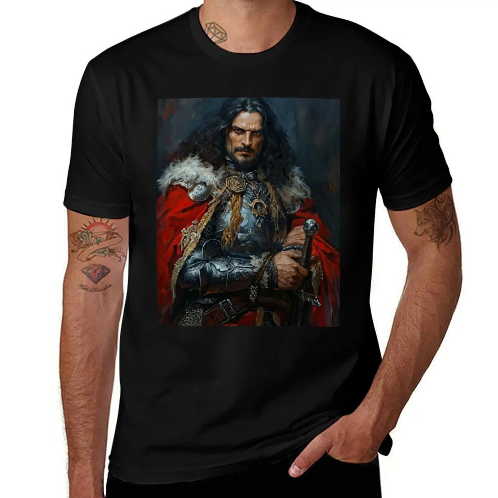 Vlad the Impaler (Variation) T-Shirt Casual Lightweight Short Sleeve Top T-Shirt