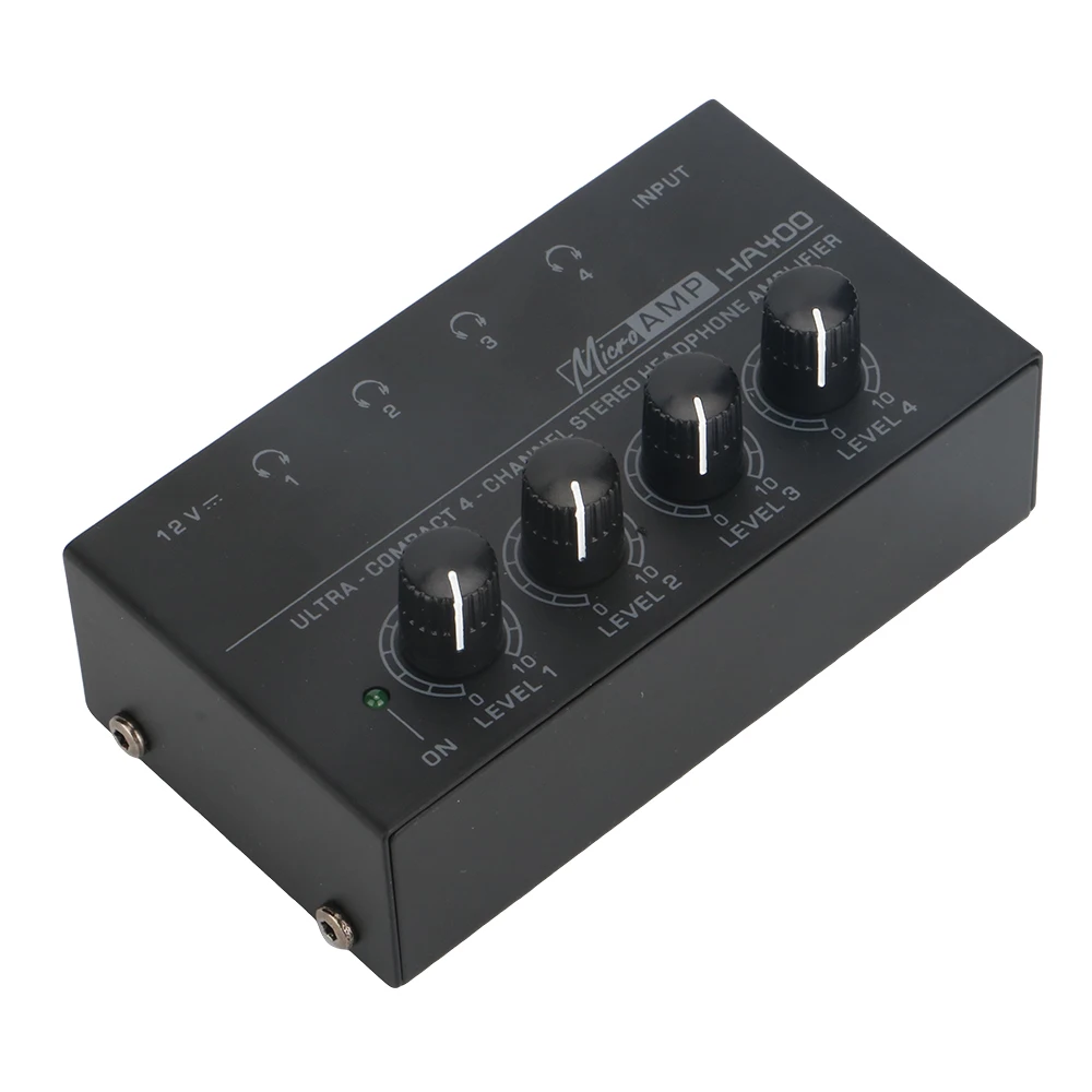 HA400 4 Channel Stereo Headphone Amplifier/Headphone distributor Ultra-Compact Mini Eu/US Plug,for Music Mixer Recording