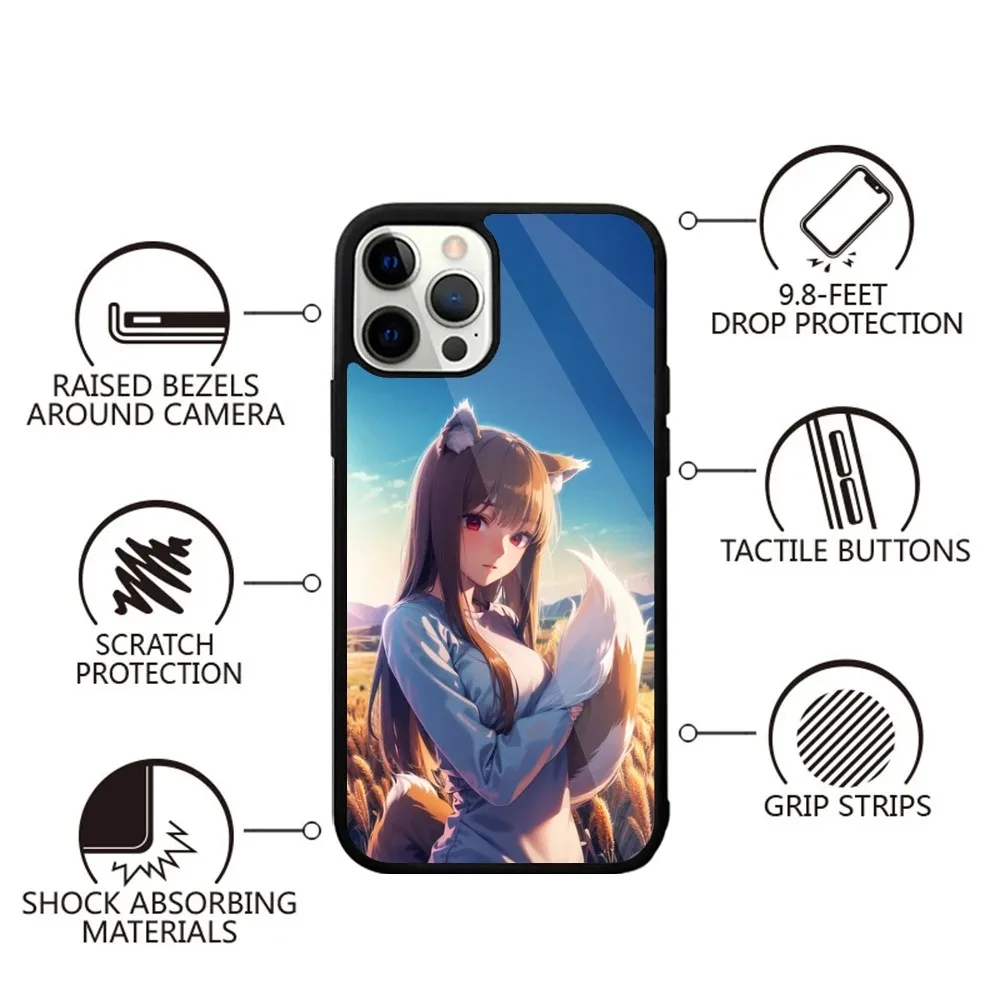 S-Spice and Wolf Anime  Phone Case Strong Magnetic For IPhone 16,15,14,13,Pro,Max,Plus,11,12,Mini For Magsafe Wireless Charging