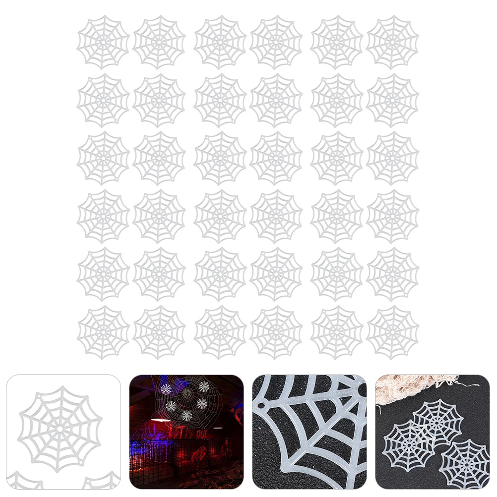 

100Pcs Luminous Spider Web Halloween Cobweb Ornament Plastic Decoration Party Supplies Haunted Atmosphere Adornments