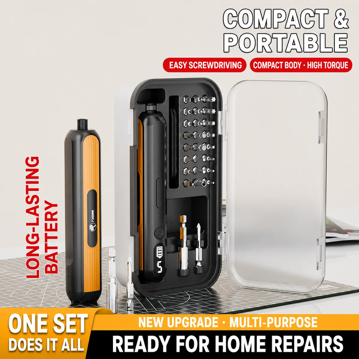 26-Piece 5-Level Electric Screwdriver Set, Type-C Rechargeable Precision Repair Tool with LED and Battery Display