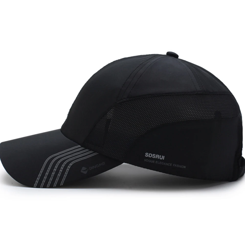 

1pc Quick Dry Baseball Cap Unisex Adjustable Lightweight Sun Protection Hat For Running Sports Outdoor Summer Wear (Black)