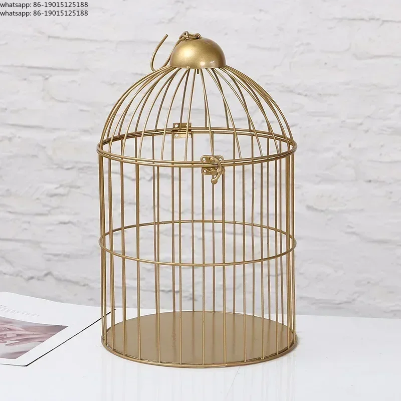 European Retro Iron Flower Stand Bird Cage Balcony Decor Outdoor Decorative Cages for Pet Supplies and House Decoration