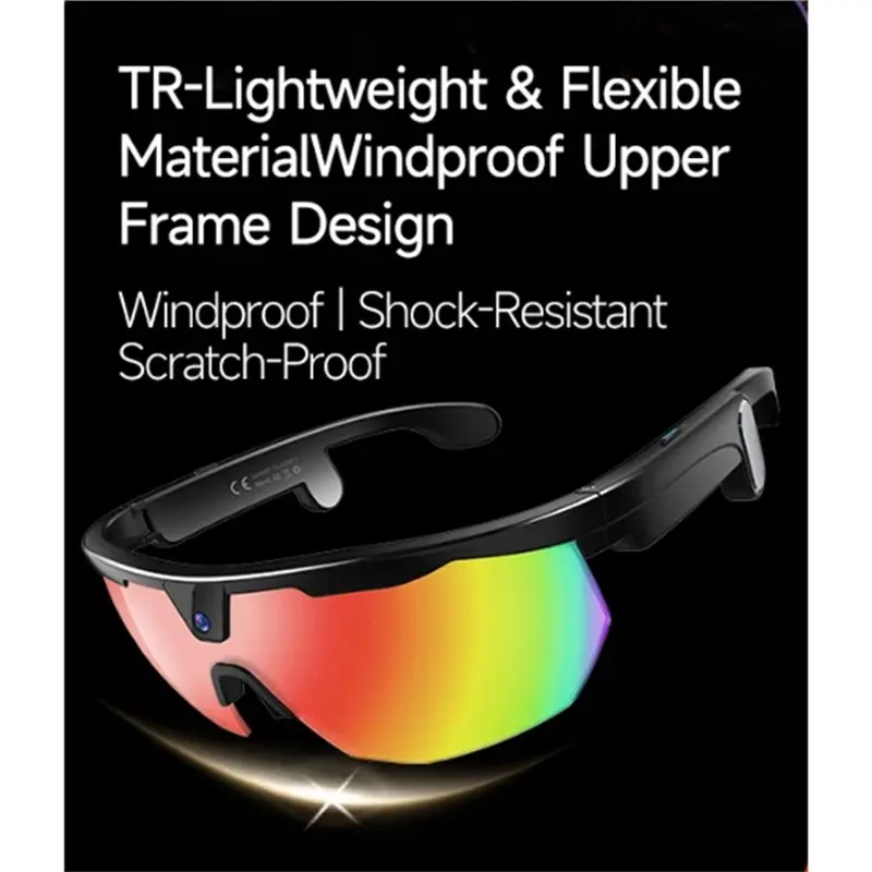 AI Smart Cycling Glasses Camera Video Record Real-Time Translation Six-Axis Gyroscope Sports Eyewear For Bike Men Women