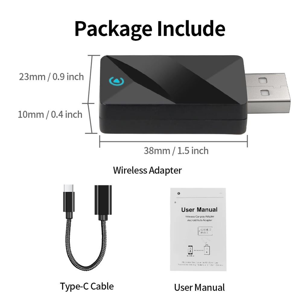 2 في 1 محول CarPlay اللاسلكي Android Auto USB Dongle Mini Box محول Carplay اللاسلكي للسيارات Carplay السلكية إلى Carplay اللاسلكية