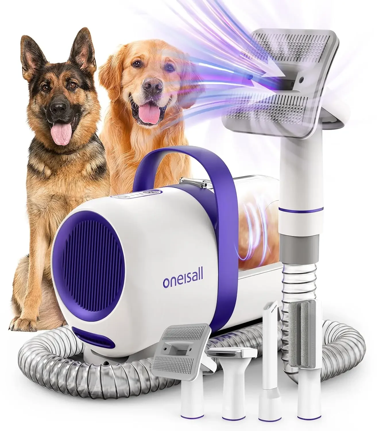 Dog Vacuum Brush for Shedding Grooming/Low Noise Pet Grooming Vacuum for Thick and Undercoat, 1.5L Dust Cup Dog Groomin