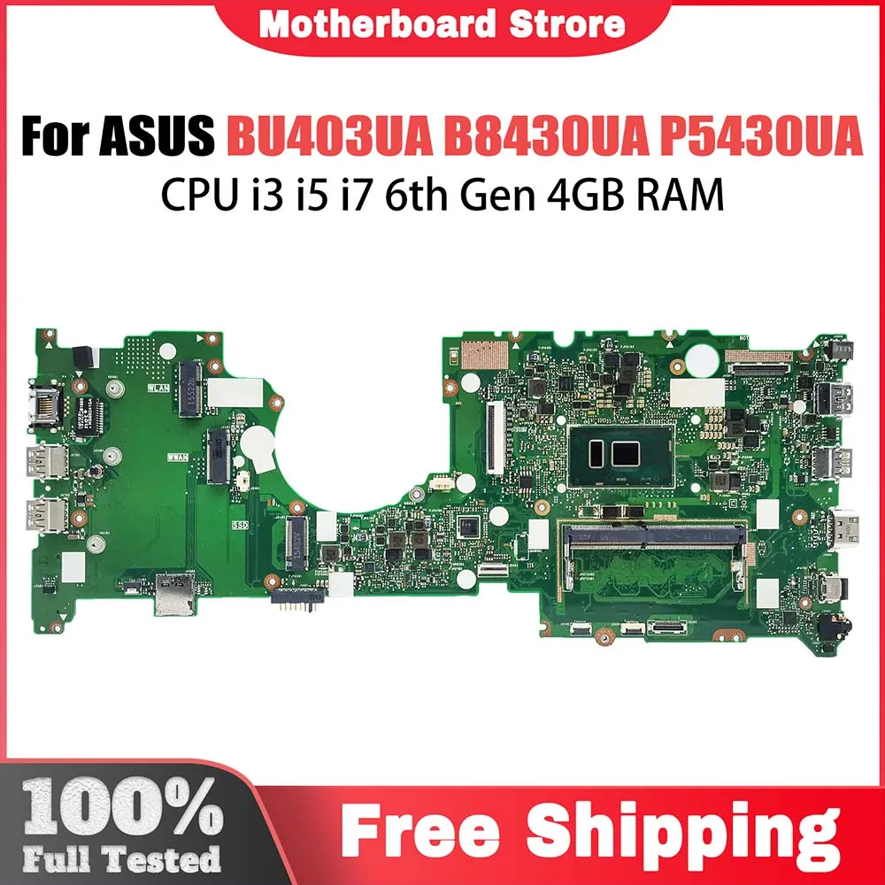 BU403UA Материнская плата для ноутбука ASUS PRO B8430UA PU40UA P5430UA BU403U PU403UA Материнская плата для ноутбука Процессор i3 i5 i7 6-го поколения 4 ГБ ОЗУ