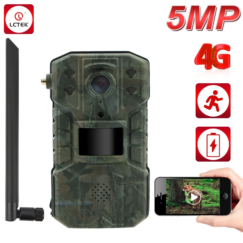 LCLCTEK 4G Livestream Wild Trail Hunting Camera 940nm Invisible Infrared Light Rechargeable Battery Wireless CCTV Camera