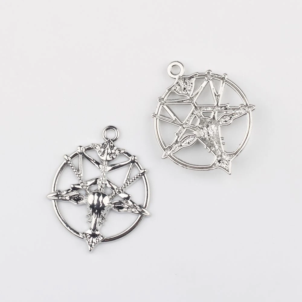 10pcs Round Hollow Out Retro art Skull Bone Charms Pendant Jewelry Making Accessories Handmade DIY Bracelet Earrings Necklace