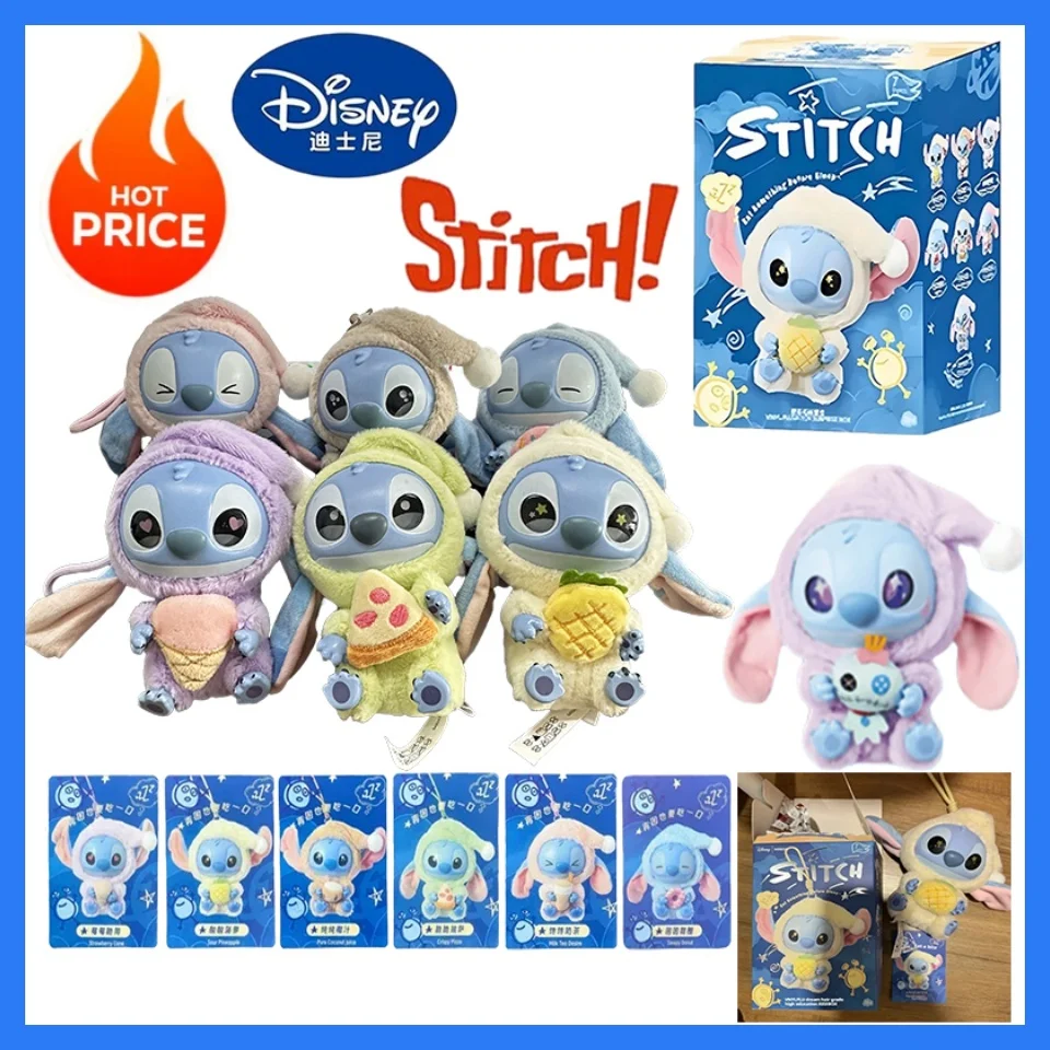 

6 pieces of Disney Stitch Blind Box Vinyl Toys Plush Dolls Pendant Cute Doll Ornament Mystery Box Surprise Toys Festival Gifts~