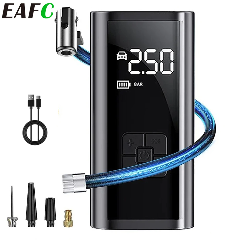 Car Wireless Air Pump Air Compressor Tire Ball Inflator LED 