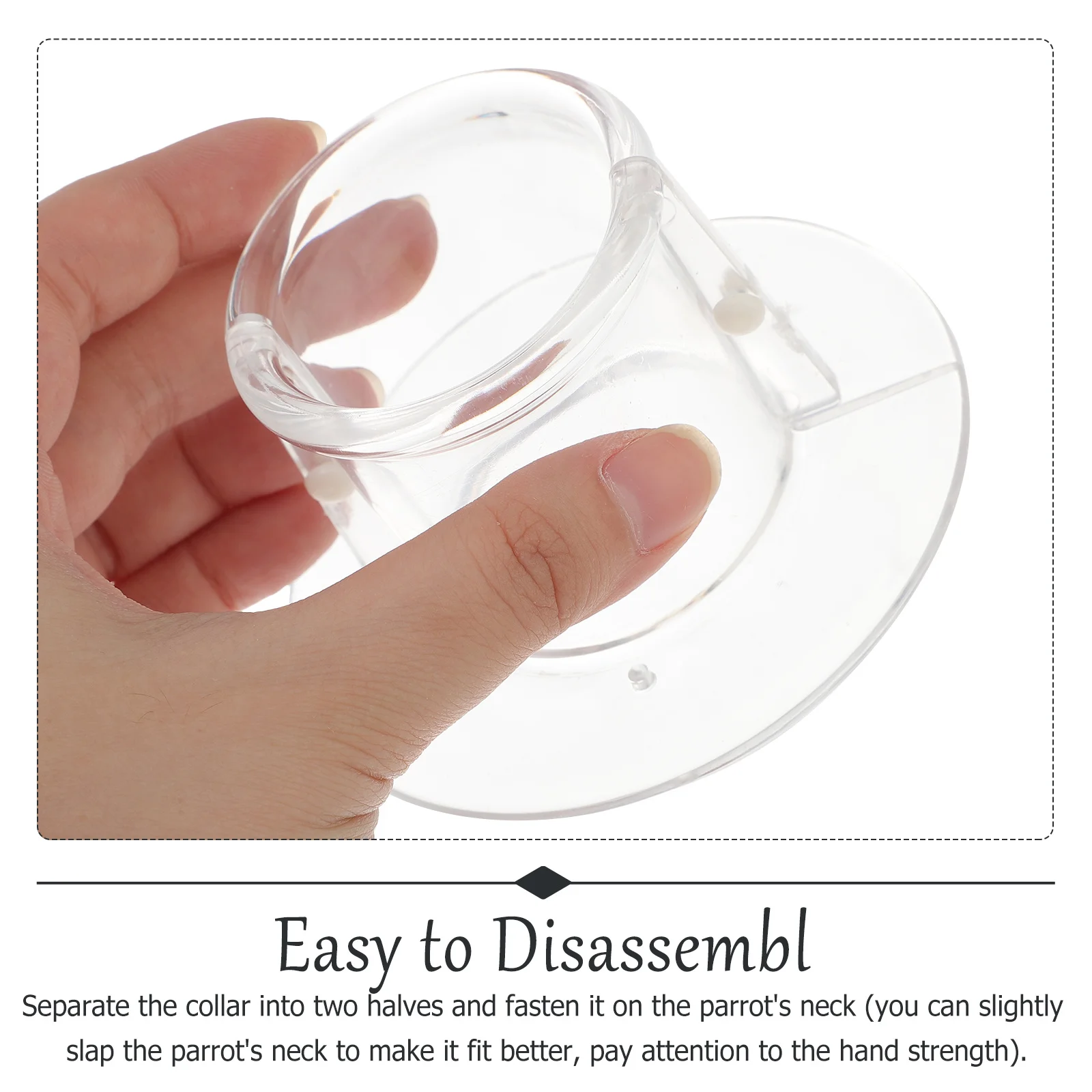 Parrot Anti-Bite Collar Size S Acrylic Neckband Plucking Prevention Restricts Neck Movement for Macaw Cockatoo Bird